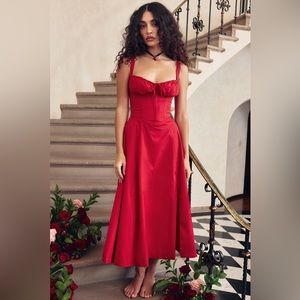 House of CB Carmen Dress - Red Rose
